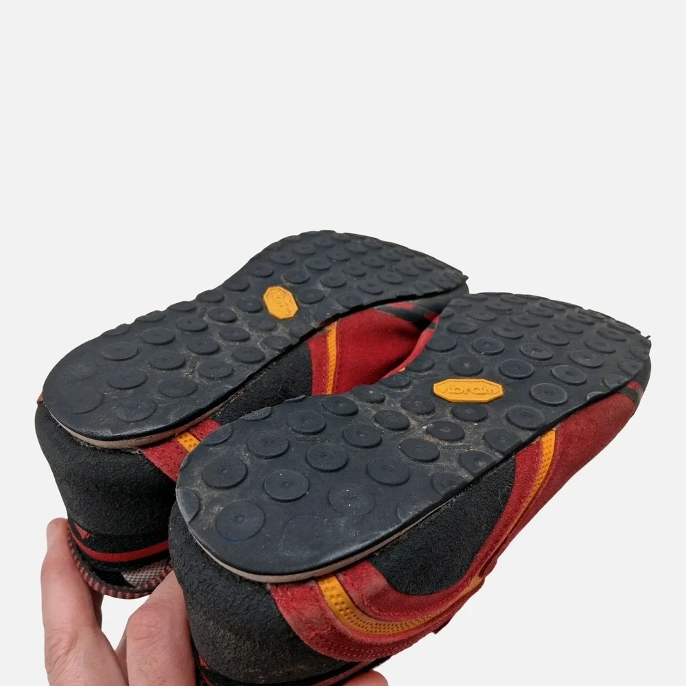 Dachstein Shoes Mens Size 8.5 Red Suede Trail Hiking Approach Vibram Sneakers_7